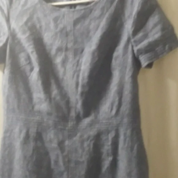 Banana Republic Light Blue Wool Classic Short-Sleeve Sheath Dres, Size 10 GUC - Picture 3 of 6